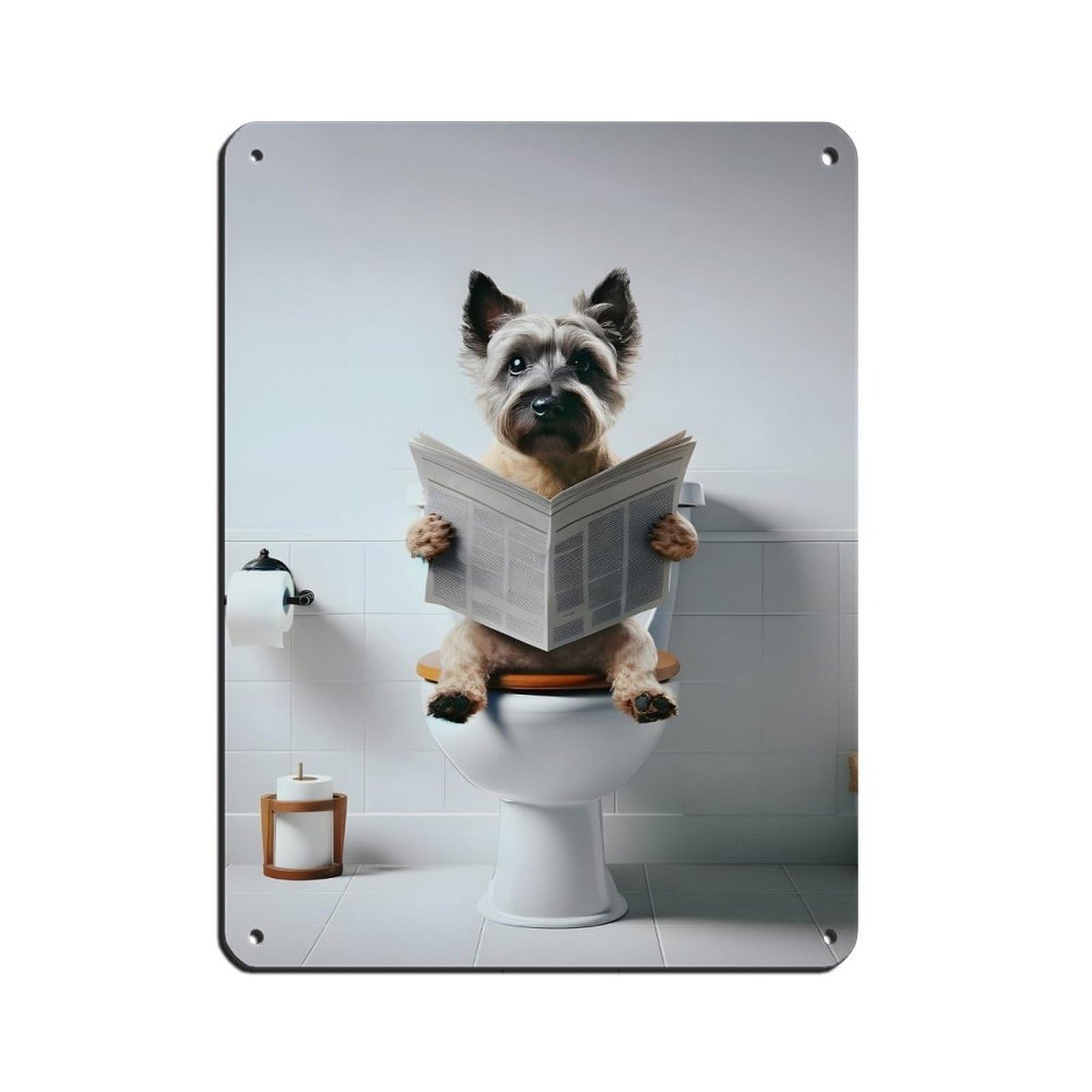 Cairn Terrier, Bathroom Art Poster Retro Poster Metal Tin Sign Chic Art Retro Iron Painting Bar People Cave Cafe Family Garage Poster Wall Decoration 12x16inch(30x40cm)