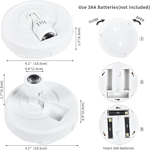Miniatura 5 de HOFUY Foco LED inalámbrico a pilas, luces de imagen con 2 controles remotos, luces de disco regulables con atenuador para exhibición de pared,