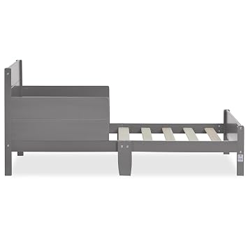 Dream On Me Holland Toddler Bed in Gray, Made with Sustainable New Zealand Pinewood, BSA & Greenguard Gold Certified Toddler Floor Bed, Non-Toxic Finish
