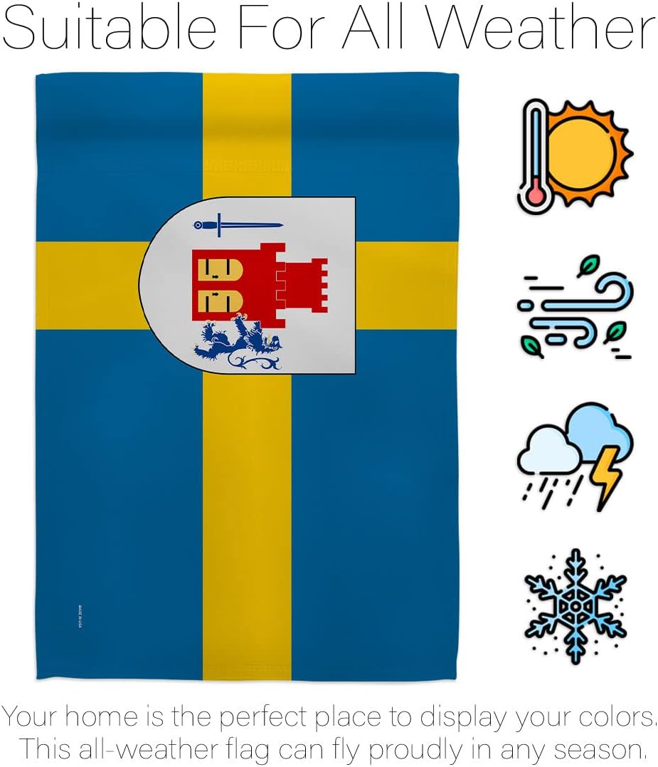Provinces of Sweden Bohuslän House Flag - Regional Territory Old History Northern Europe Country Particular Area - Decoration Banner Small Garden Yard Gift Double-Sided Made in USA 28 X 40