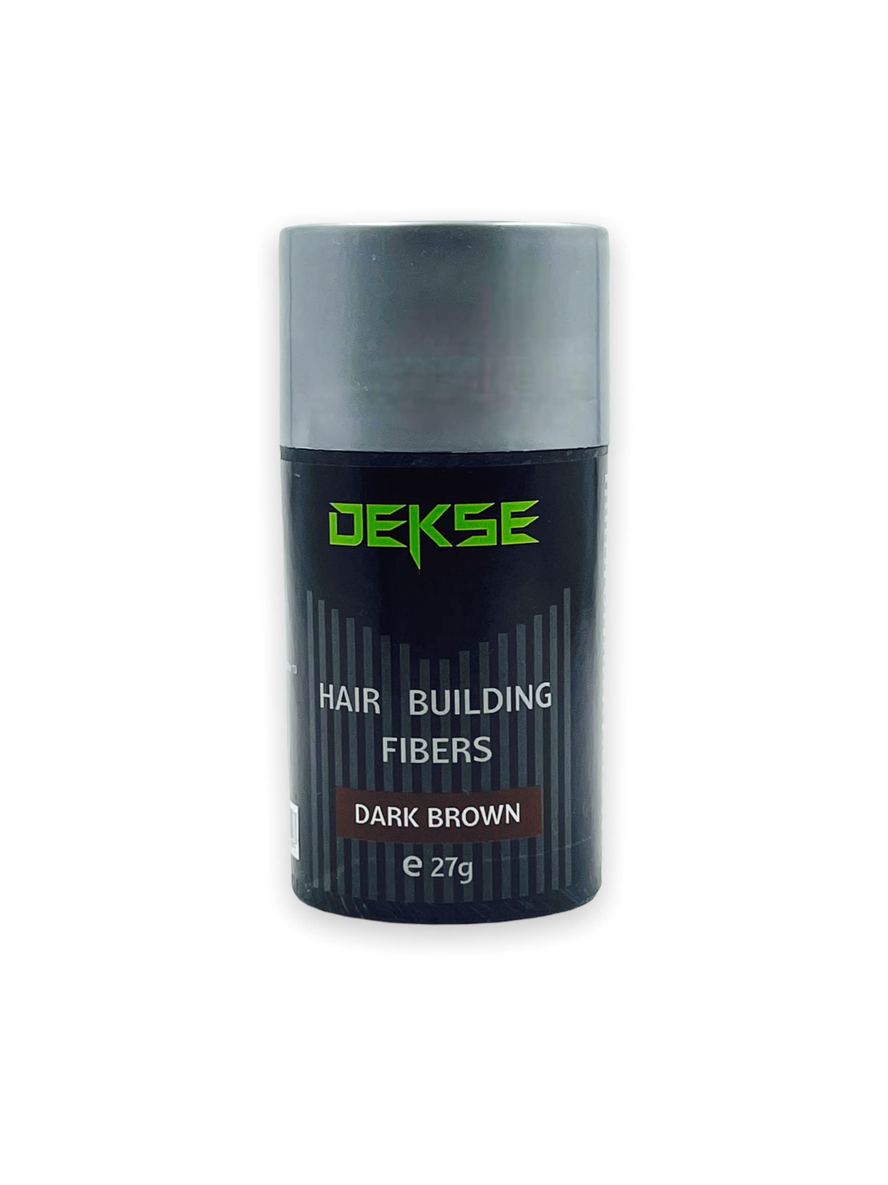 DEKSE Hair Building Keratin Fibers, masuje wypadanie włosów w ciągu 15 sekund, zagęszczanie włosów, puder do cienkich włosów, dla kobiet/mężczyzn, niewidoczne i naturalne, 27 g (1 sztuka) (ciemny