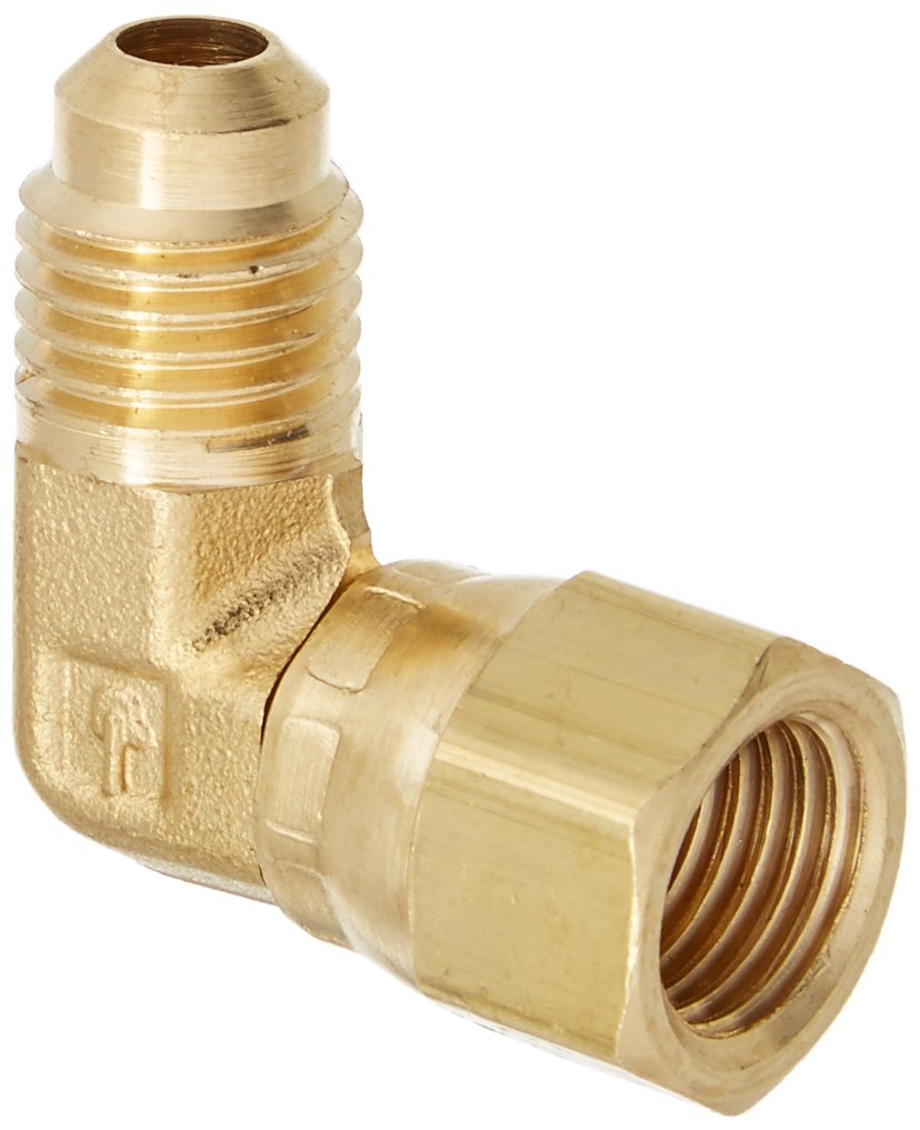 Parker Hannifin 166FSV-4-4-pk10 Swivel Elbow, Brass, 90 Degree, Flare Fitting, 45 Degree, 1/4