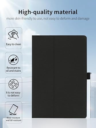 Case for DOOGEE Tab E3 Max Tablet 14 inch Android 15 Tablets,UYRUREL Leather Slim Folding Stand Cover with Hand Strap Magnet for Men Women Full Protection,Black.