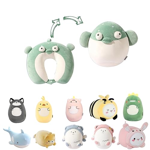 Kids Travel Pillow - 2-in-1 Deformable Kids Neck Pillow for