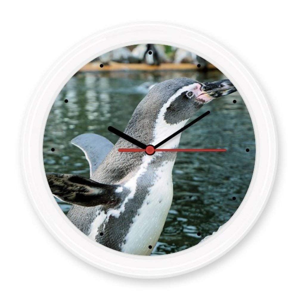 Horloge murale ronde manchot de l'Antarctique silencieuse pour déco