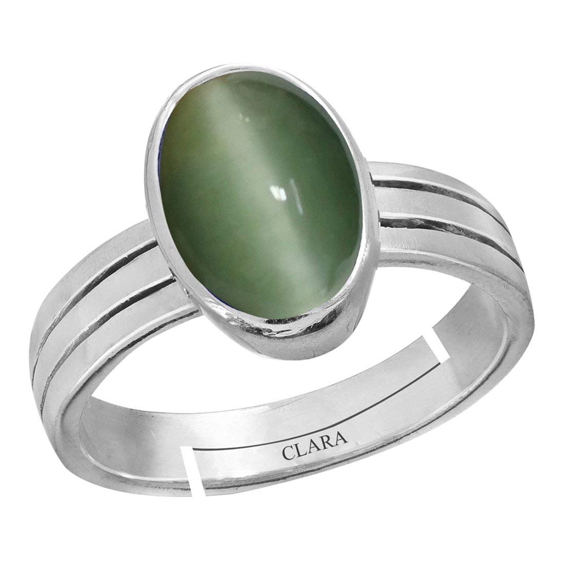 clara Cat's Eye Lehsunia 8.3cts or 9.25ratti Stone Silver Adjustable Ring for Women-picture-40