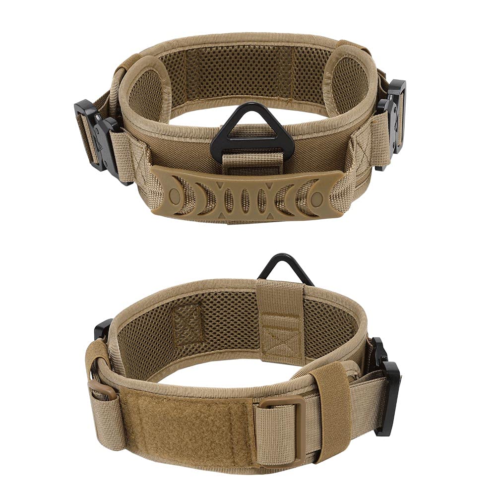 Vmokki Gepolstertes Hundehalsband 7cm Breit mit Zwei Schnalle,  Kontrollgriff Taktisch Verstellbar Hunde Halsband fr Groe Hunde  (Reflektierend Schwarz) : Amazon.de: Haustier