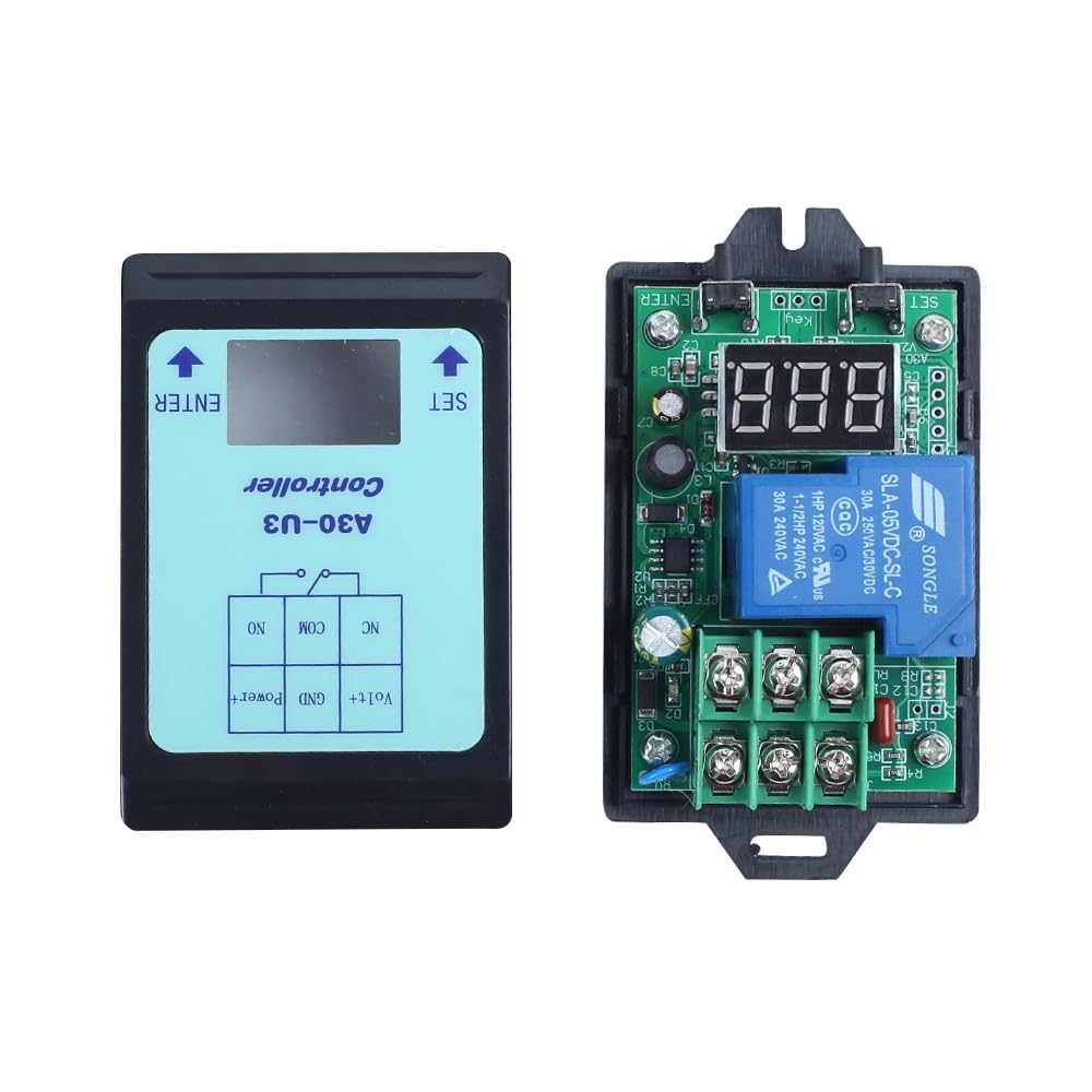 Módulo de monitoreo voltaje CC 0-99.9V, módulo de relé potencia controlador interruptor relé retardo programable protector batería