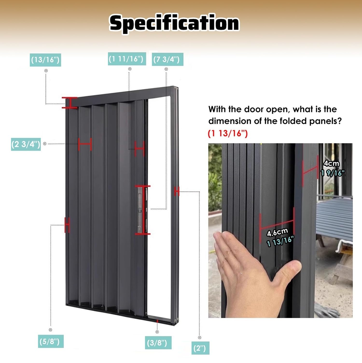 Accordion Door Foldable Security Metal Retractable Accordion Gates for Large Opening Doors, Heavy Duty Doorway Bathroom Hallway Folding Doors, 24x80 30x80 32x79 32x80 36x80 72x80 Inch(32x80inch)