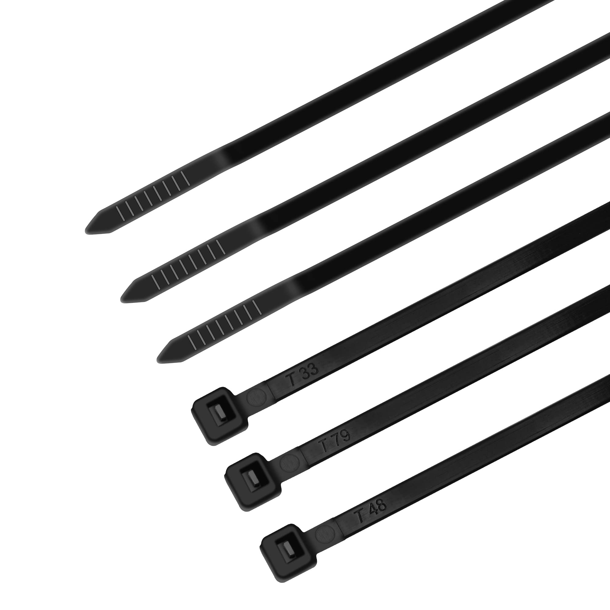 Amazon Basics – regulowane opaski kablowe do porządkowania kabli, 100/120/150/200/300 mm, łącznie 500 szt., czarne.