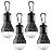 FLY2SKY Portable LED Tent Lamp Emergency Lights with Hook, Hurricane Bulb Lantern Equipment for Camping, Hiking, Backpacking, Fishing Outage, Multicolor, 4 Pack