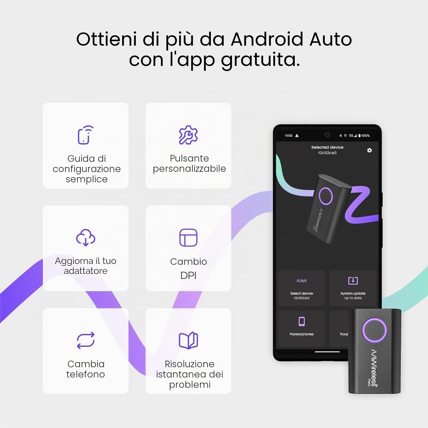 AAWireless TWO - Adattatore Android Auto wireless