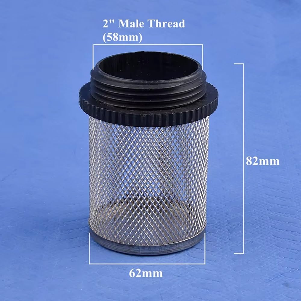 Malla de filtro de agua 304ss duradera - 5 piezas, rosca externa de 1/2" a 2" for acuarios, estanques y sistemas de riego(2In)
