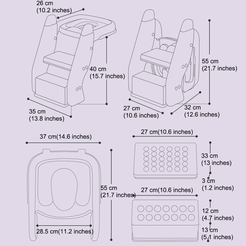Toilettensitz Mit Treppe Klapptreppentraining Für Jungen Und Mädchen Toilettentrainer, Mehrzweck-Multifunktions-Tritthocker, Belastbar 80kg (Color : Pink, Size : 40 * 35 * 26cm)