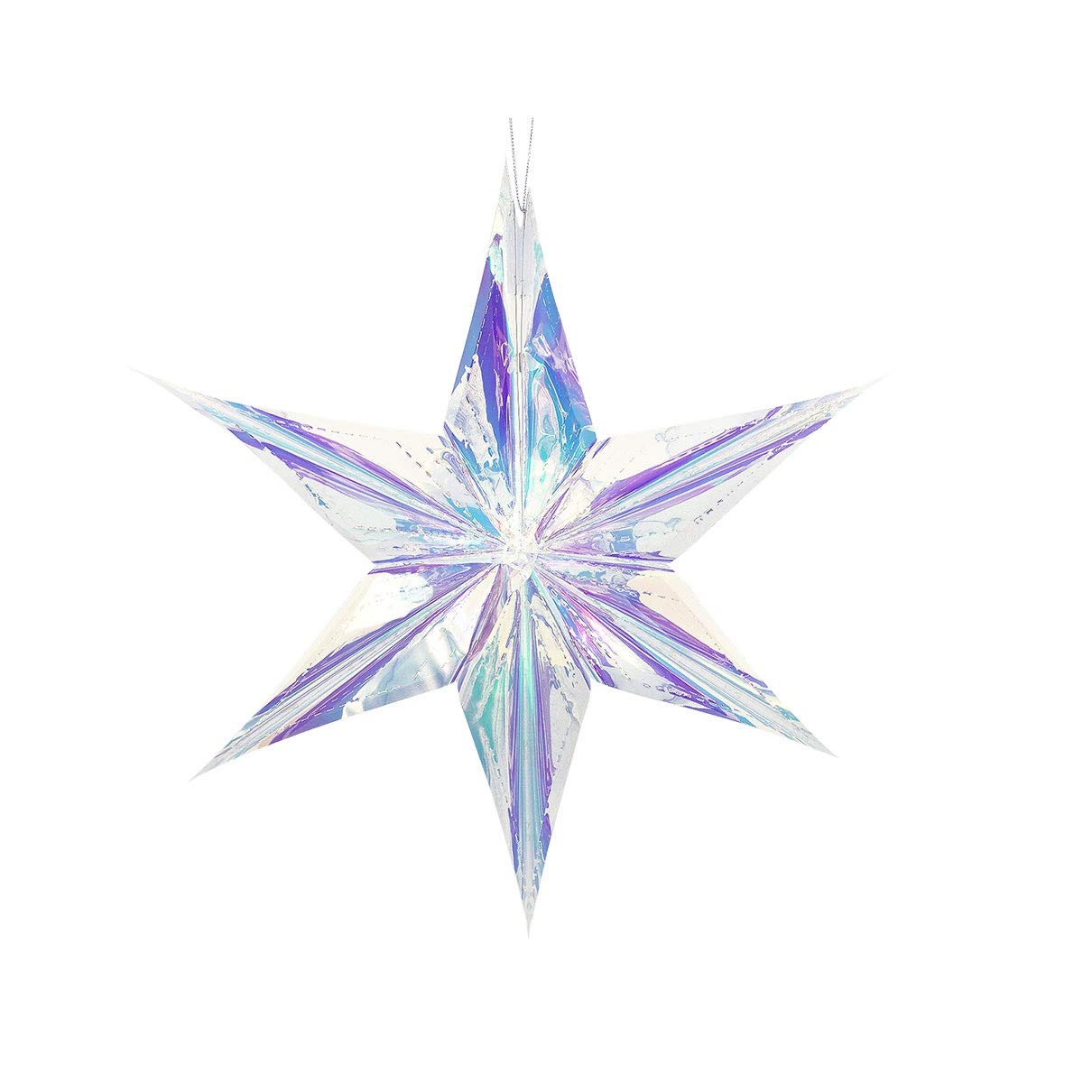 Paper Star Lantern Chameleon Color 6pcs 3D Handmade Paper Star Garland Decoration for Frozen Theme Party Christmas Xmas Holloween Birthday Home Hanging Decorations