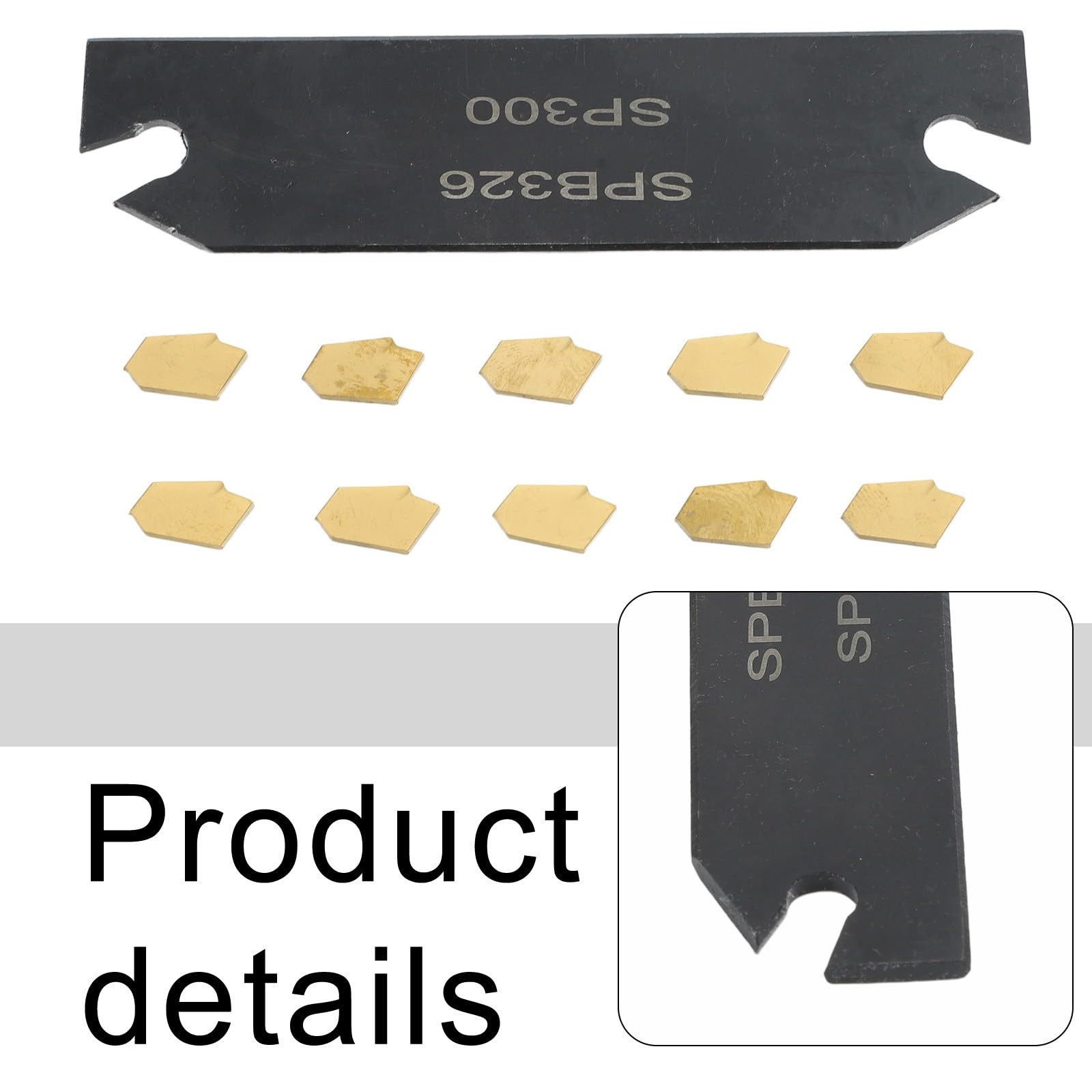 EasyByMall 10 piezas GTN-3 SP300 insertos de ranurado para soporte de herramientas de separación SPB26-3, cuchillas de corte de torno de carburo recubiertas para semiacabado de acero