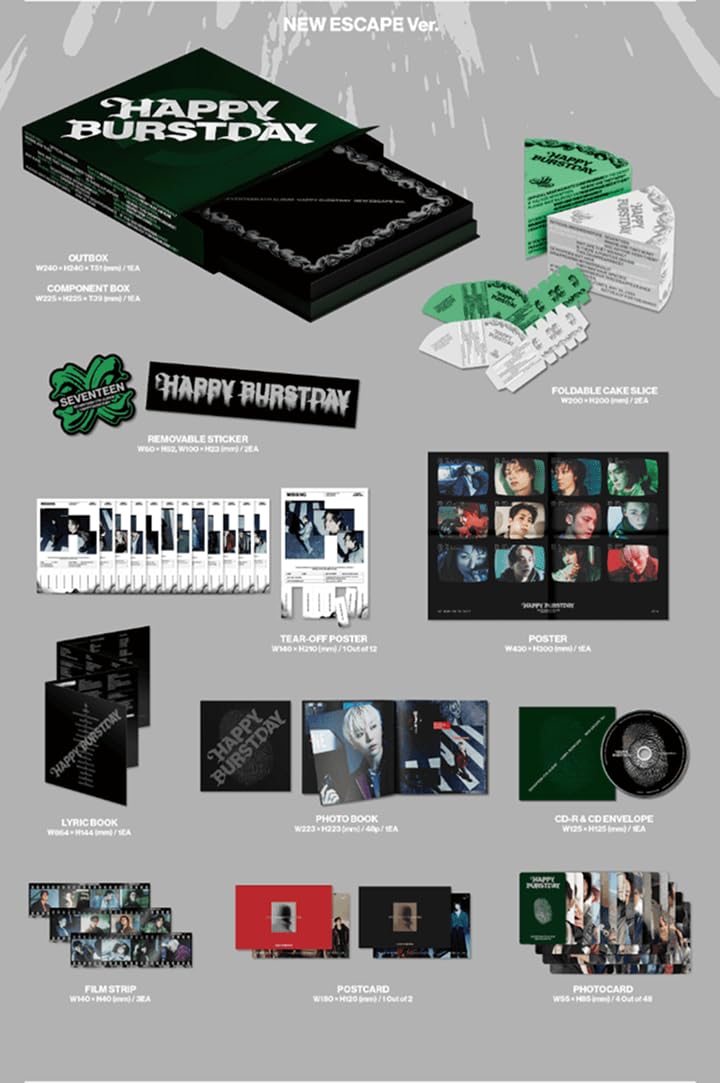 SEVENTEEN セブチ HAPPY BURSTDAY 3形態×2＋ポーチ グッズ(音楽)】ポーチ SEVENTEEN 5th Album 'HAPPY BURSTDAY