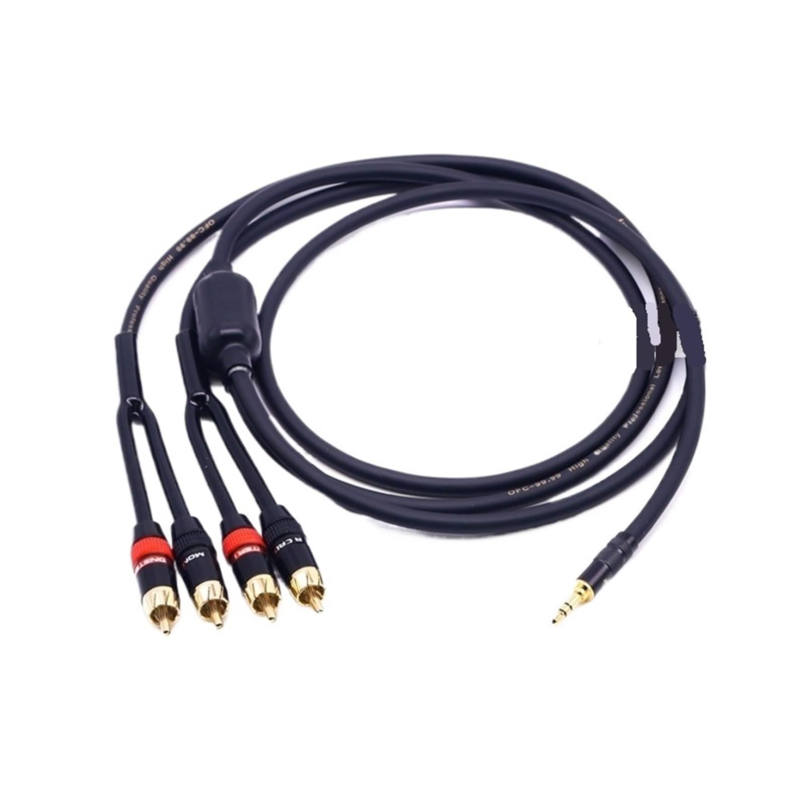 Cable de audio de amplificador de 3,5 mm a 4 1/4 para computadora dos juegos altavoz ángulo recto (negro, 10 m)