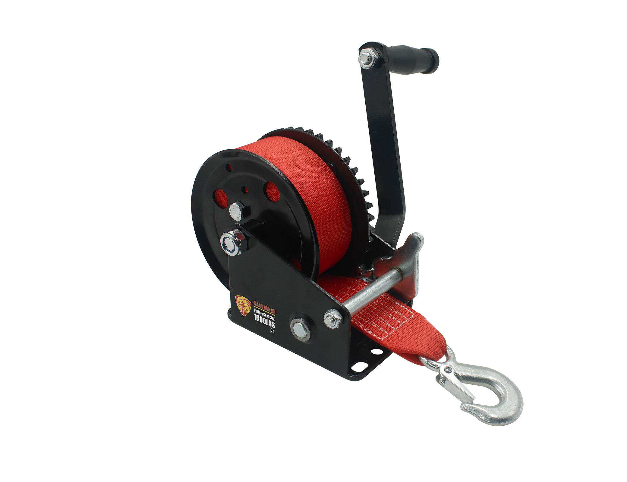 Buy TYT 2500lb Boat Trailer Winch with 8M Red Strap, Heavy Duty Steel Construction Hand Winch