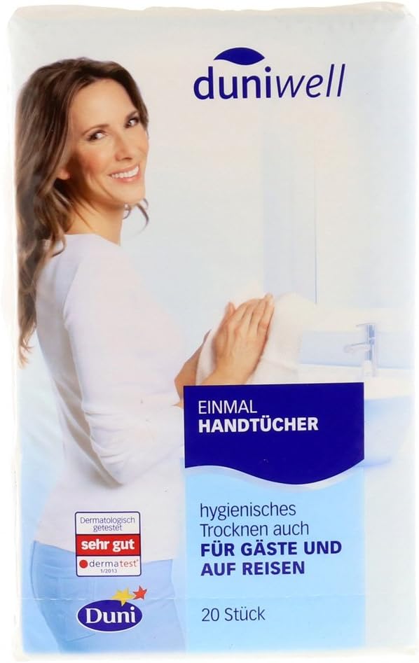 DuniDisposable Towels AIRLAID White, 25 x 40 cm Pack of 20 25 x 40 cm