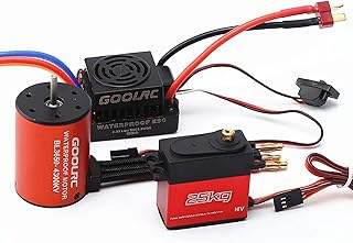 Aiqinhai Motor Combo Set 3650 4300KV Motor 60A Brushless ESC 25kg Servo w / 25T Servo Arm pa 1/10 RC Carro Caminhão Off-road