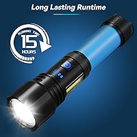 Vista 4 de Linterna LED recargable de alto lúmenes, 99,000 LM, linterna potente súper brillante, luces de flash de alta potencia, linternas de mano