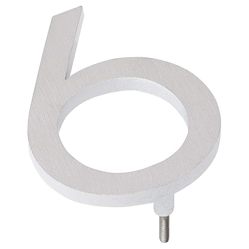 Miniatura 8 de Montague Metal Products MHN-04-F-BA1-6 Números de casa de dirección flotantes modernos de aluminio cepillado sólido, 4 pulgadas, aluminio cepillado