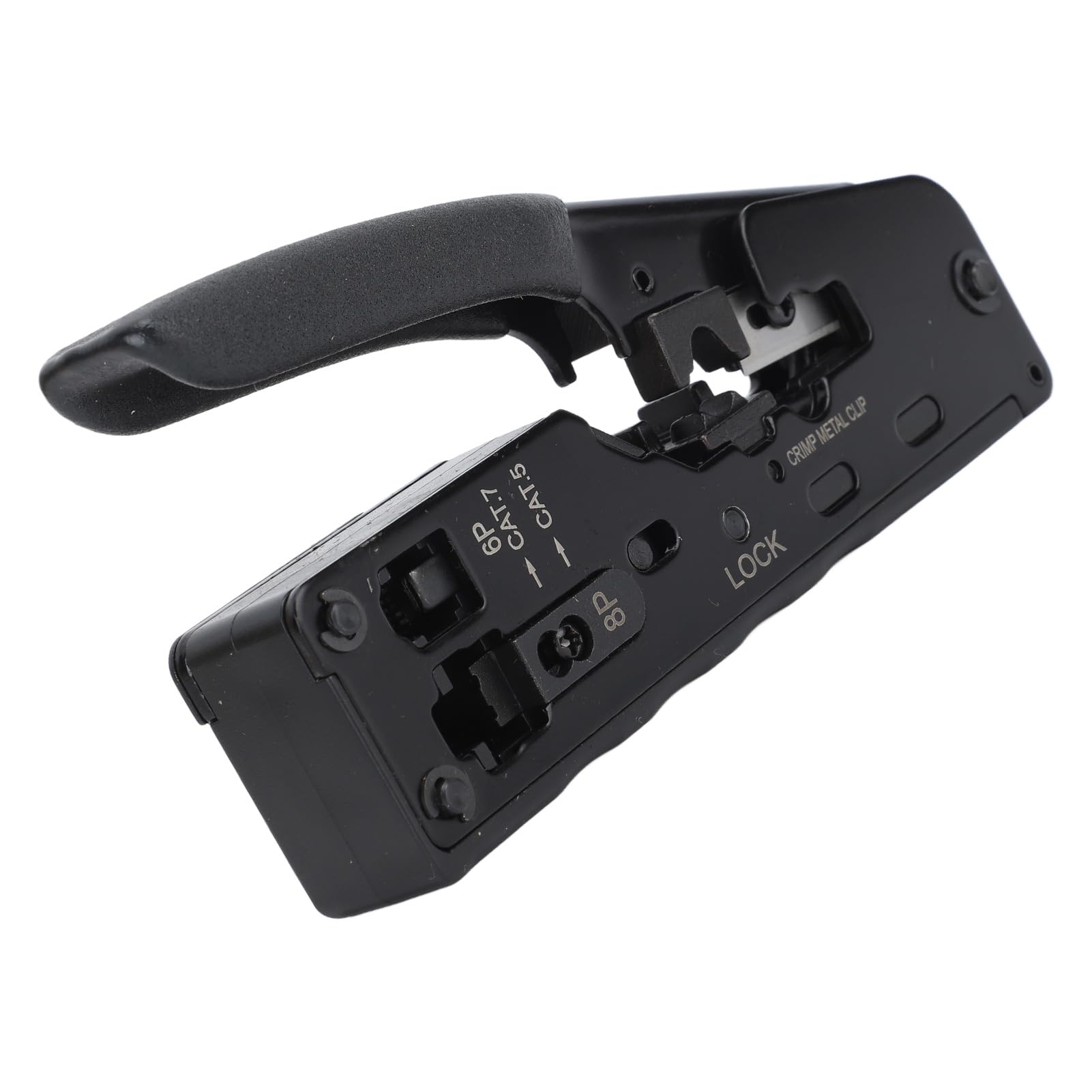 Pinza Crimpatrice RJ45, Pinza per Cavi Ethernet con 50 Testine di Rete per Cat5 Cat5e Cat6, con Tester per Cavi di Rete Spelafili, per Linee di Computer di Allarme Telefonico