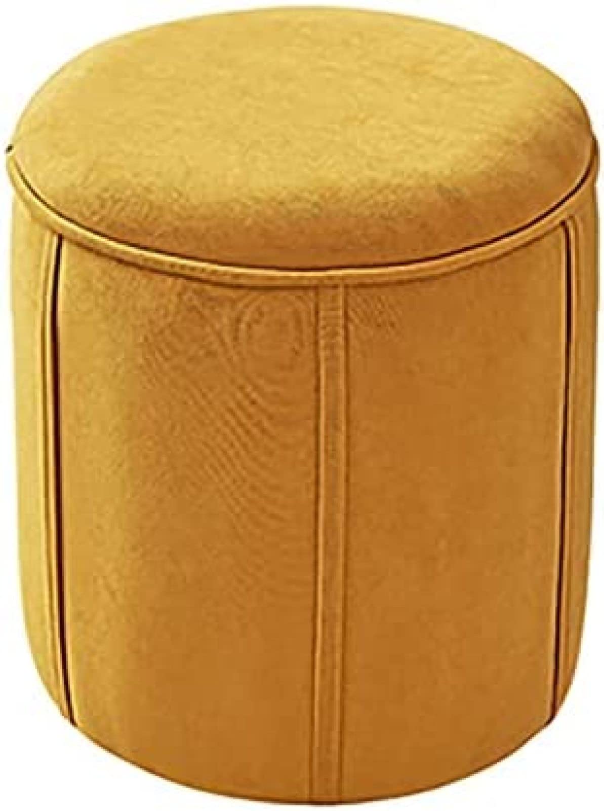 Tabouret à chaussures compact jaune résolvant le manque de rangement des petits salons