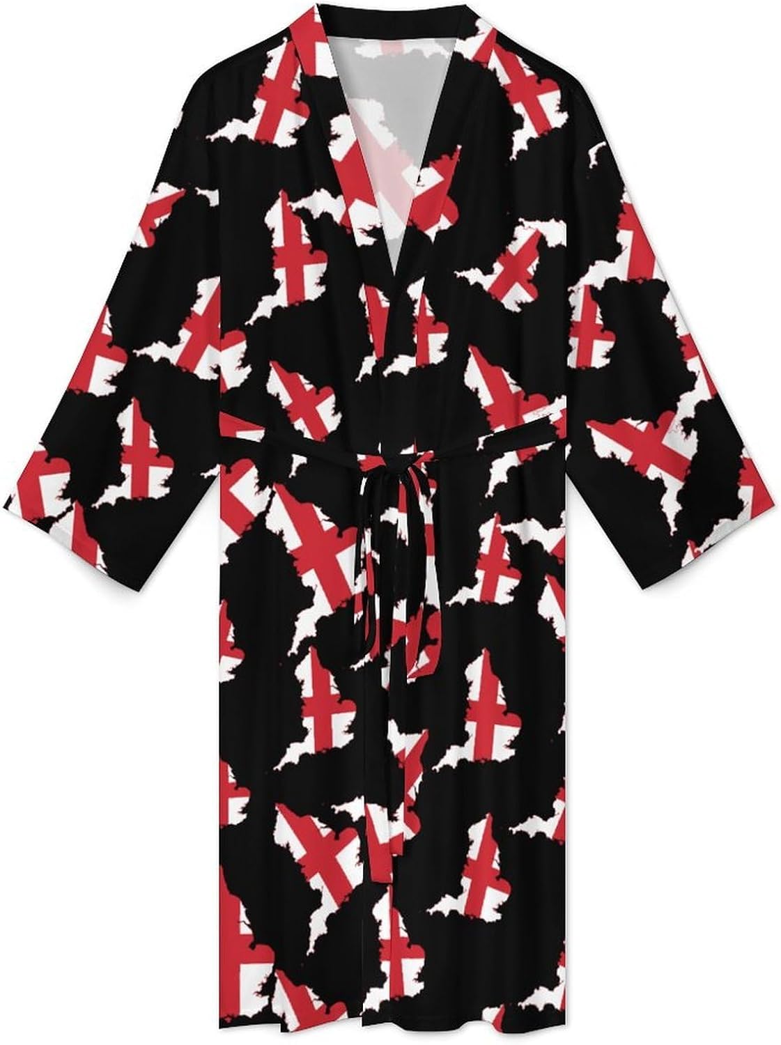 Flag Map of UK Mens Robe Long Bathrobe for Women Bath Robes Lightweight Soft Printed Sleepwear