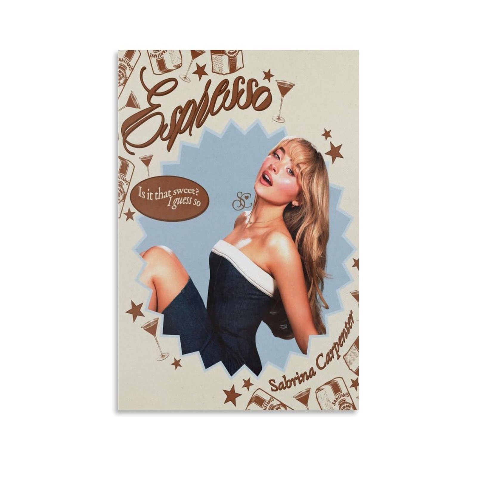 FVLYRWMQX Sabrina Poster Carpenter Music Singer Vintage Für Zimmer, Ästhetische Leinwand-Wandkunst, Schlafzimmer-Dekor Poster 12x18inch(30x45cm)