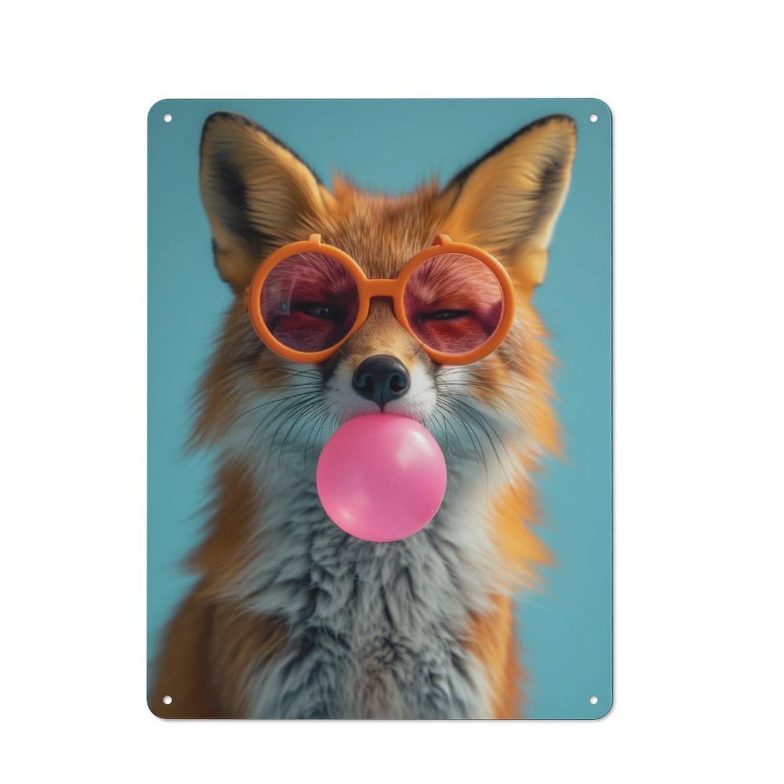 Nostalgic Decorative Tin Plaque 40x30cm Featuring Fox Bubblegum, Classic Pub Decor for Cafe, Pub, Workshop Or Home Bar