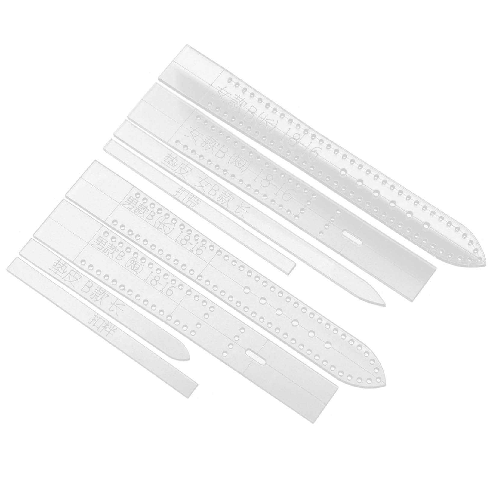 COLLBATH 8Pcs Acrylic Watchband Template for DIY Leather Craft Stencil for Women for Easy Use Creating Custom Straps
