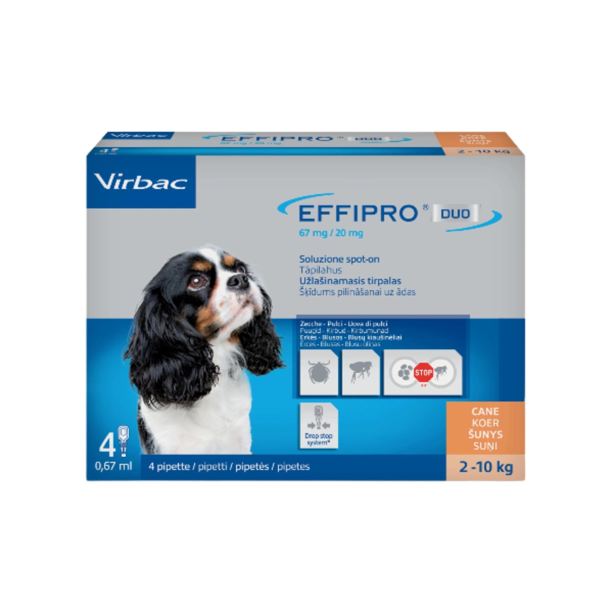 VIRBAC 104825029 Effipro'Duo Cani 4Pip Small 2-10 kg