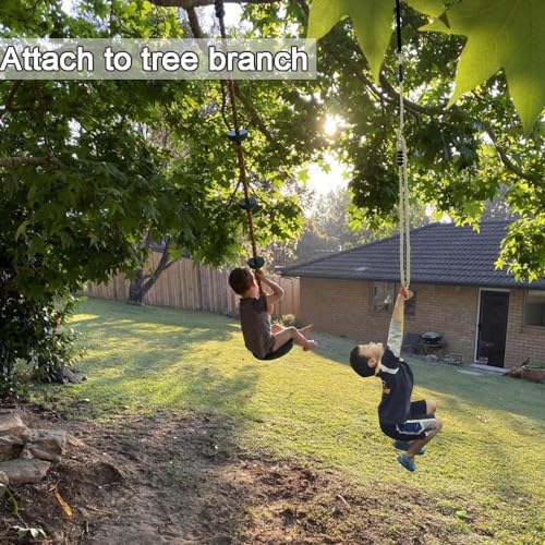 AMYESE Swing Spins - 360°Spinner Swing for Kids Boys Girls Indoor Outdoor Twister Activity, Flip Swings Toy for Children Teens Exercise, Build Body Strength, Basement Playground Backyard Fun, Blue - image 4