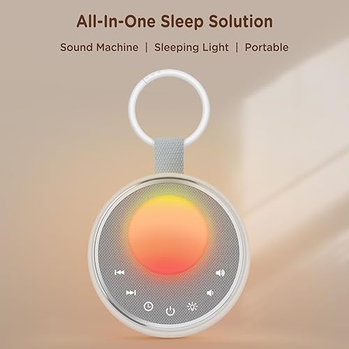 Miniatura 2 de Peakeep Máquina de sonido portátil de ruido blanco, luz para dormir para adultos y bebés, altavoz claro y fuerte, audio continuo de 25 horas,