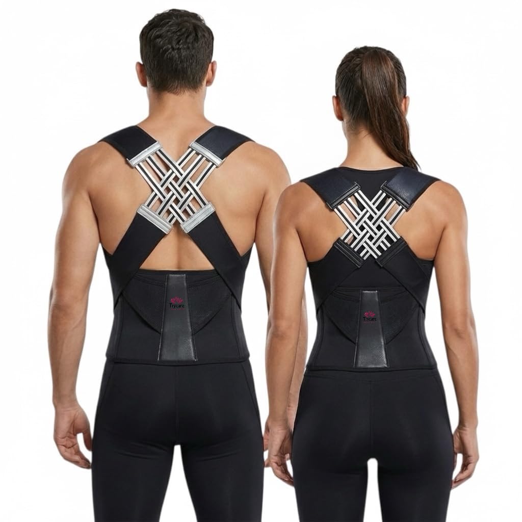 Posture Corrector for Men & Women – Free Size | Back Straightener Belt for Upper Back & Shoulder Support | Clavicle Support Brace | Adjustable Back Support for Pain Relief | Invisible Under Clothes