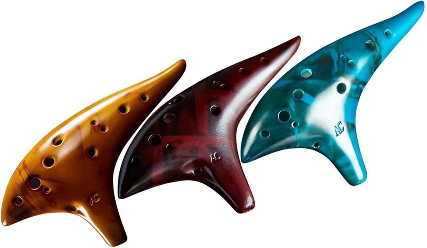 12穴セラミックオカリナ安定したピッチクラシックミドルCキー保護バッグ付き(1)