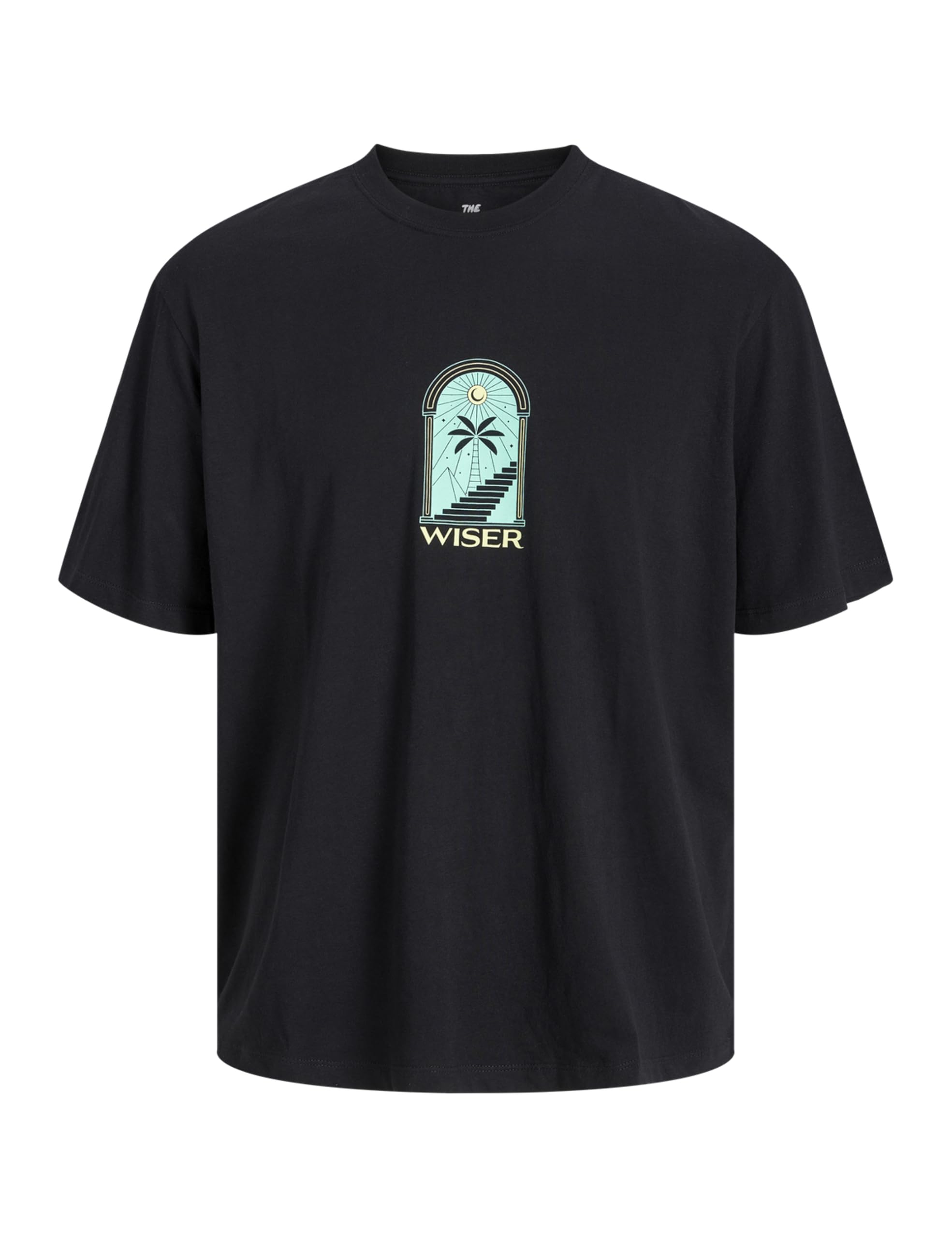 JACK & JONES Jorwiser Tee SS Crew Neck Tg, Black, XXL