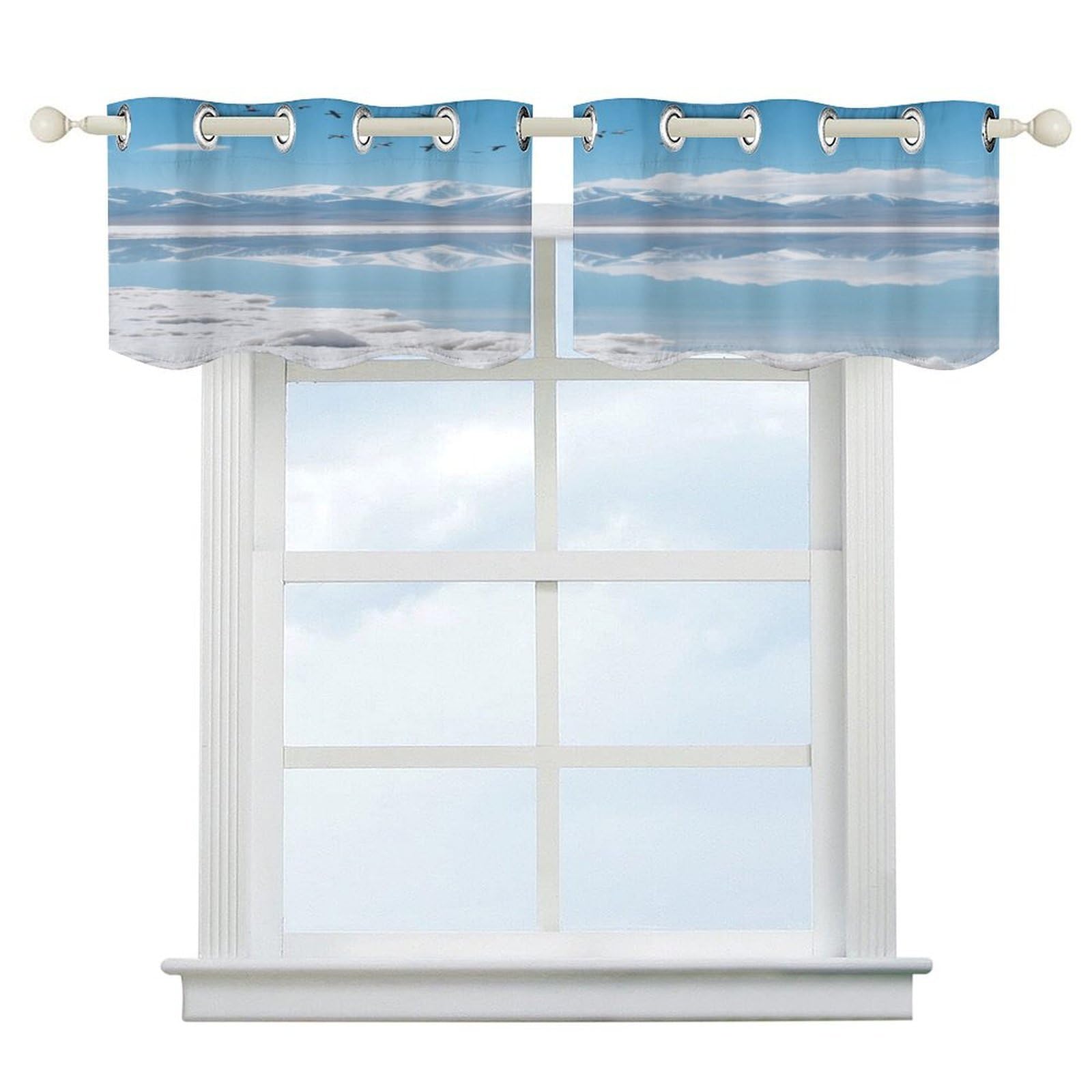 Fekiloot Style Highland Salt Lakes Short Curtains Valance Curtain