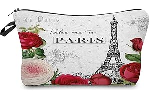 Eiffel Tower Cosmetic Bag for Women - Cute Small Makeup Bag for...