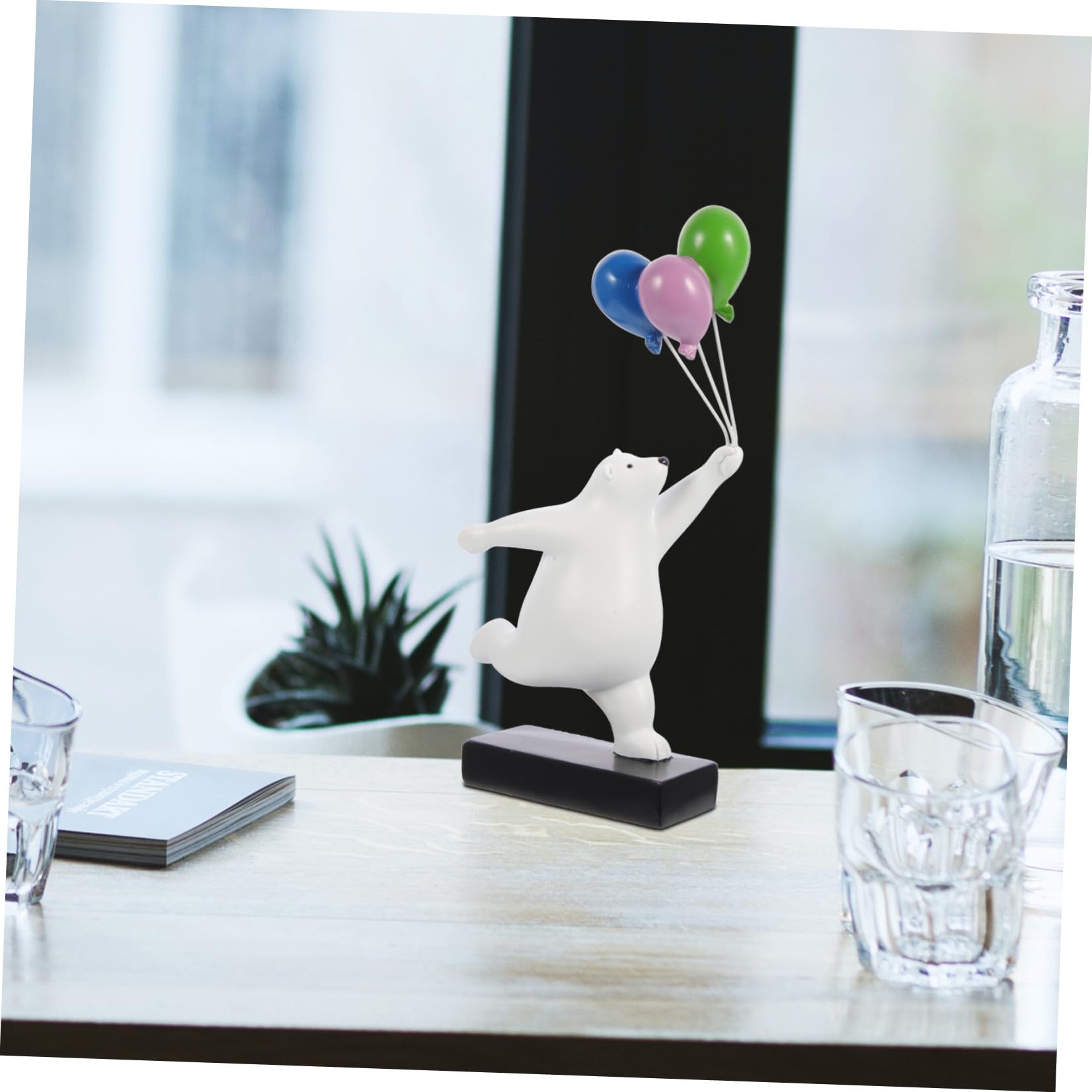 PATKAW Figura Decorativa Orso a Palloncino in Resina per Arredamento da Scrivania Aspetto Cartone Animato Vivace per Decorare Casa e Camera da Letto