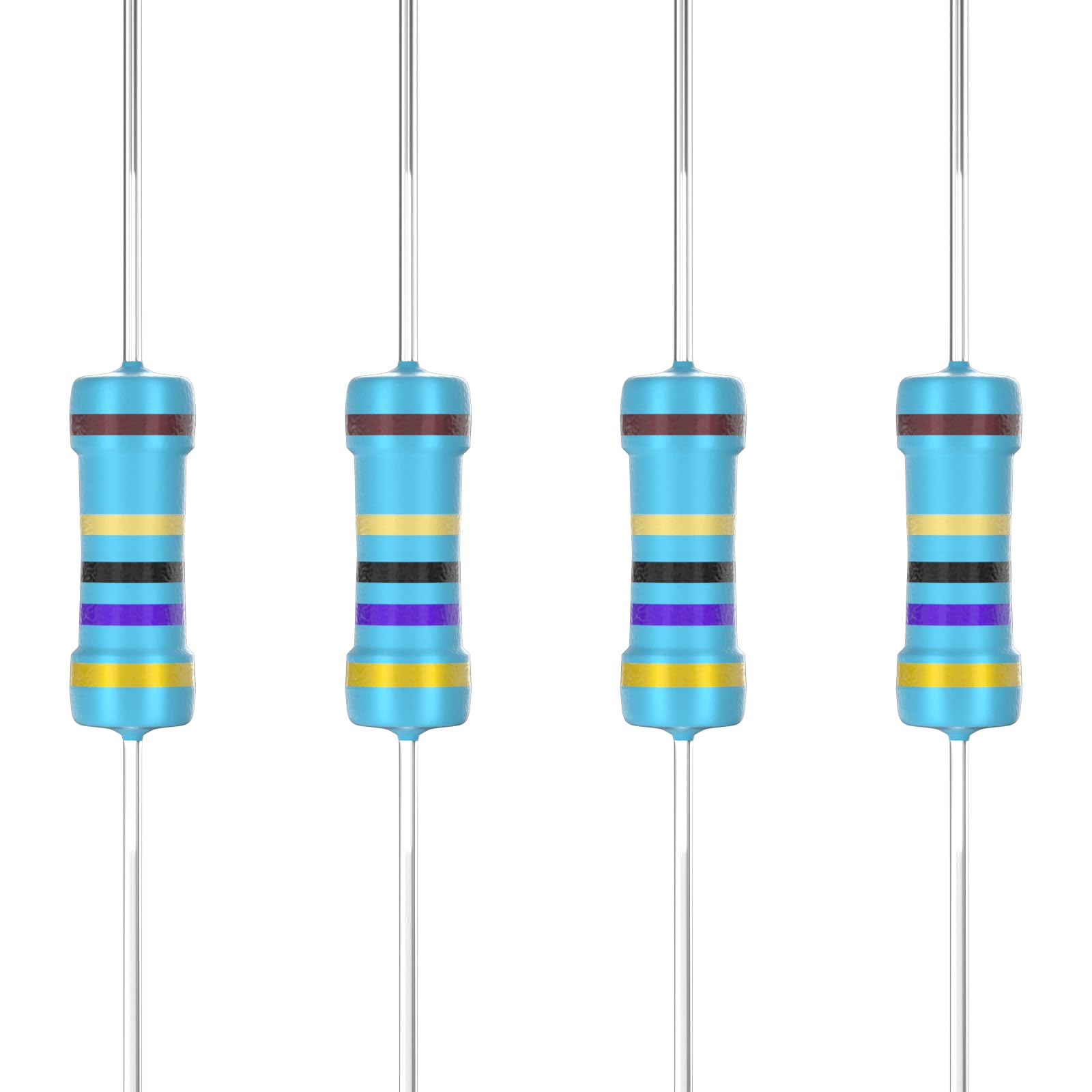 GUEEYUAW 100 Pcs 47 Ω ohm Resistor 1/2W(0.5Watt) Metal Film Fixed Resistor 0.01 ±1% Tolerance Resistors