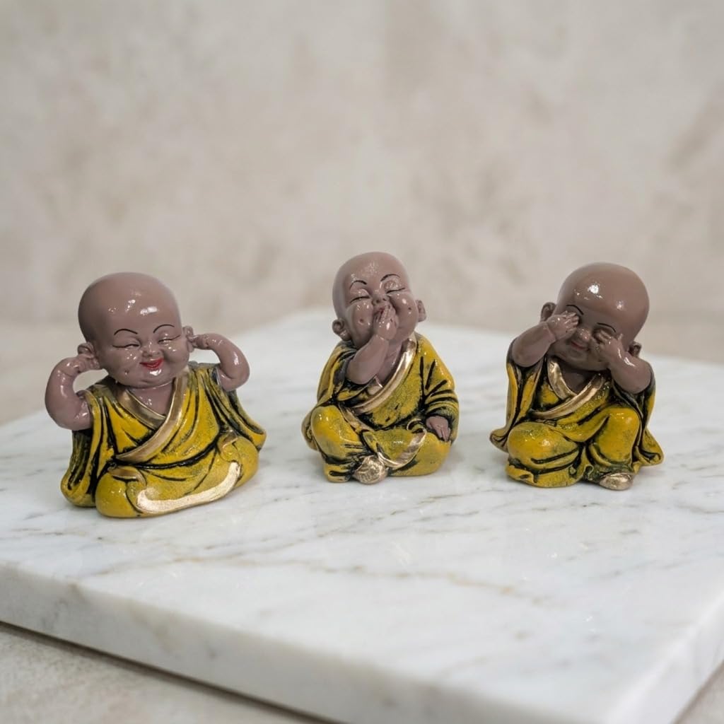 Moving Head Monk Buddha Idol - Good Luck & Home Decor -6