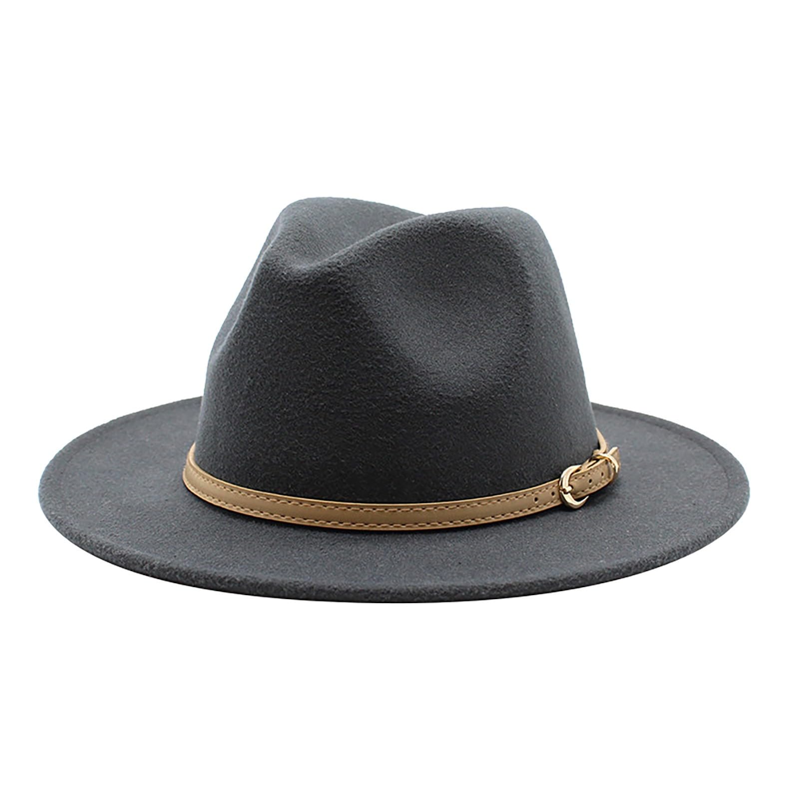 GenericWide Brim Fedora Hats for Women Dress Hats for Men Felt Panama Hat Beach Fedora Hats for Men Wide Brim Jazz Cap