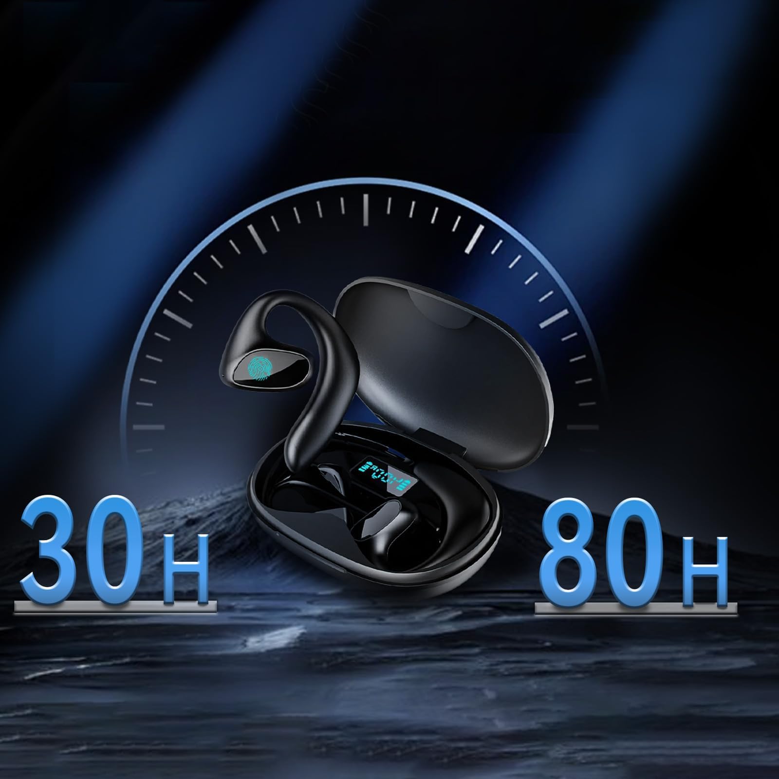 Meacode Ai Translation Earbuds, Traducteur Instantané 144 Langues, 30h Autonomie, Réduction De Bruit, Écouteurs Ouverts (Noir)