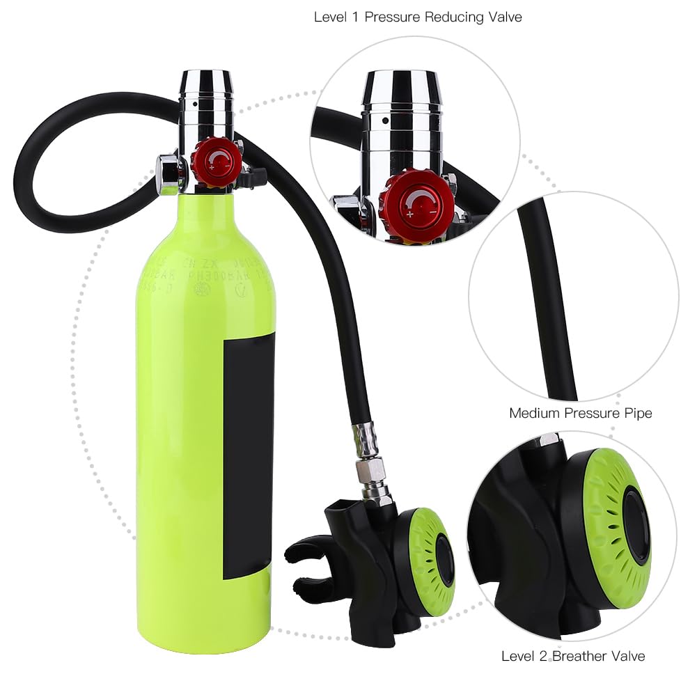 Rebreather per Immersione S400 con Bombola di Ossigeno da 1 Litro per Aria di Riserva Subacquea