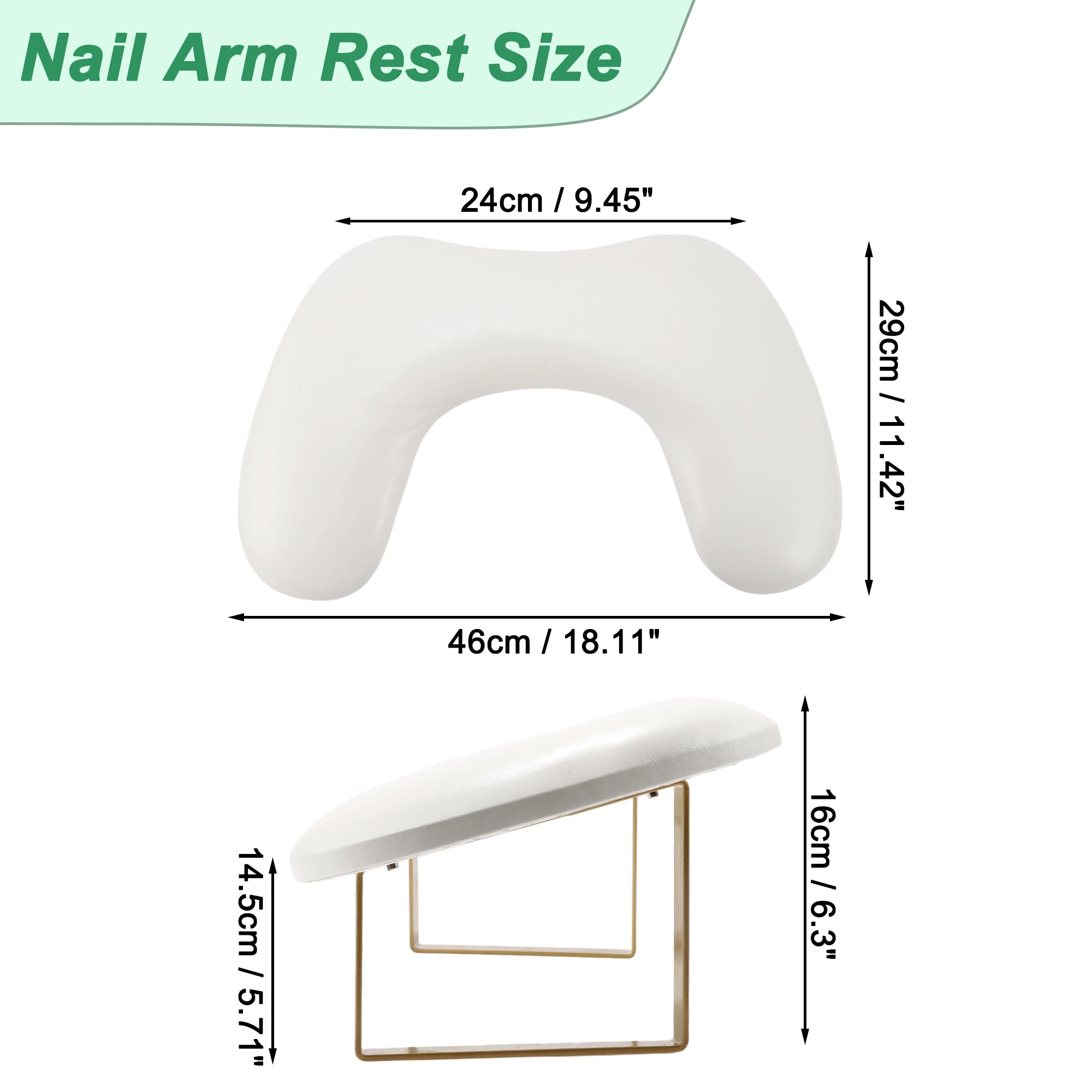 VOCOSTE Arm Rest for Nails Tech U Shaped Nail Hand Rest, White - Image 4