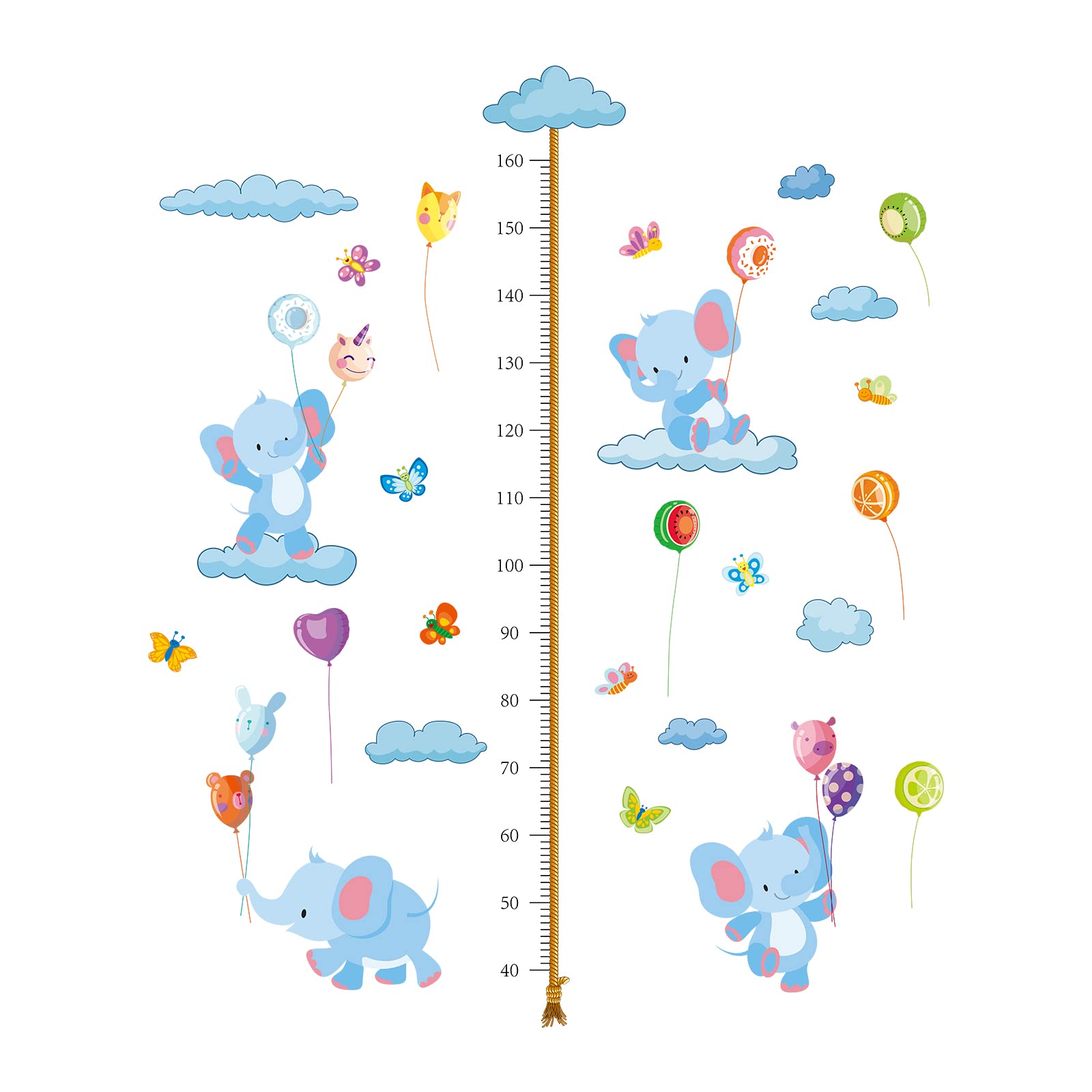 Buy SUPERDANT 3 PCS Elephant Cloud Height Chart Rainbow Lollipop 40 to