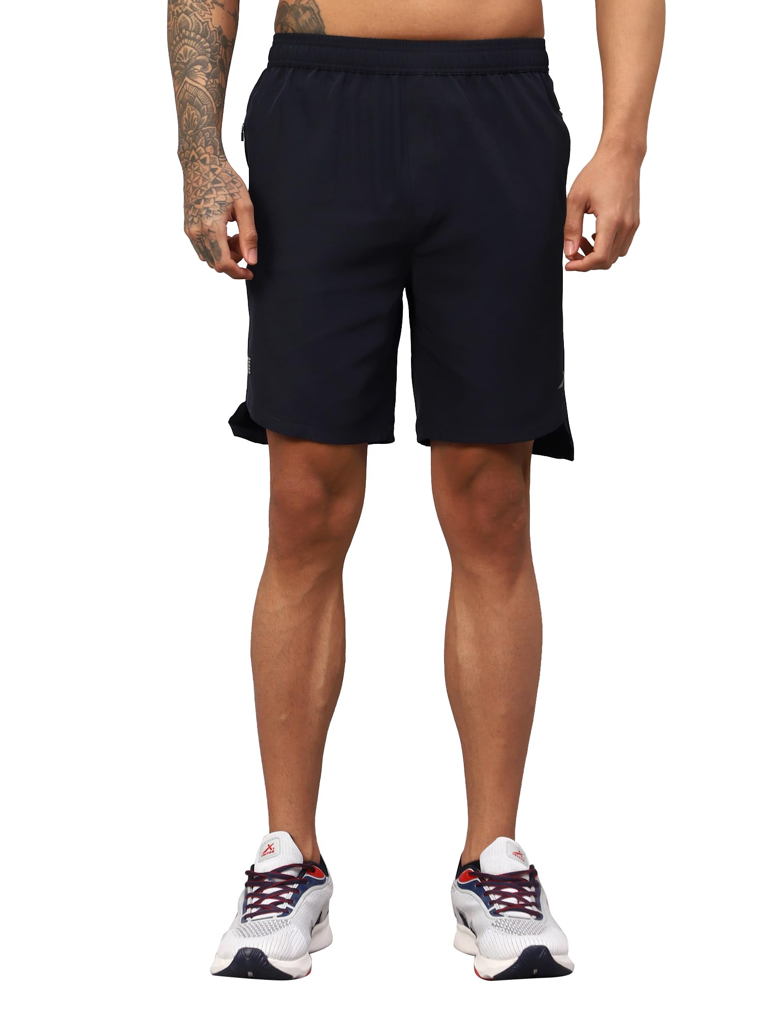 Vector X OMS-143 Men's Solid Polyester Running Shorts Zipper Pockets| Ideal for Gym wear, Sports Activities, Workout Light Dryfit Fabric, Elastic Waistband Closure